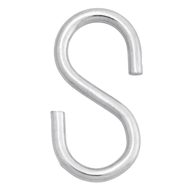 Hampton Medium Zinc-Plated Silver Steel 2.125 in. L S-Hook 55 lb 1 pk, Pack of 20