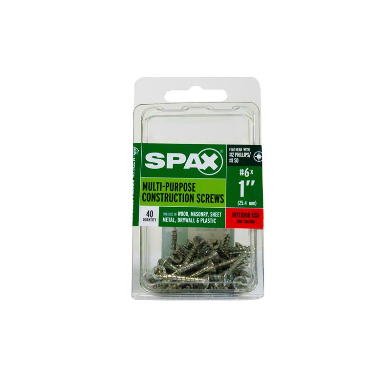 SPAX Multi-Material No. 6 Label X 1 in. L Unidrive Flat Head Serrated Construction Screws