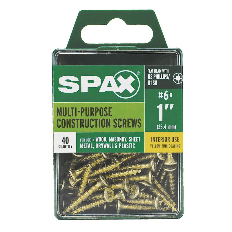 SPAX Multi-Material No. 6 Label X 1 in. L Unidrive Flat Head Serrated Construction Screws