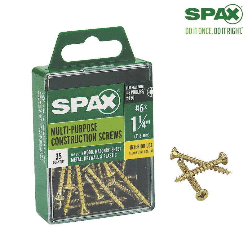 SPAX Multi-Material No. 6 Label X 1-1/4 in. L Unidrive Flat Head Serrated Construction Screws