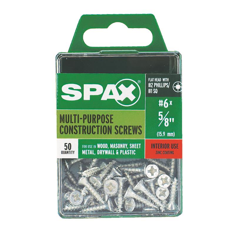 SPAX Multi-Material No. 6 Label X 5/8 in. L Unidrive Flat Head Serrated Construction Screws