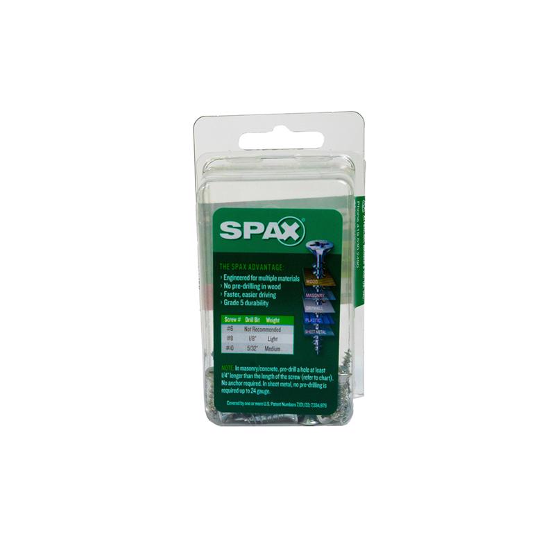 SPAX Multi-Material No. 8 Label X 5/8 in. L Unidrive Flat Head Serrated Construction Screws