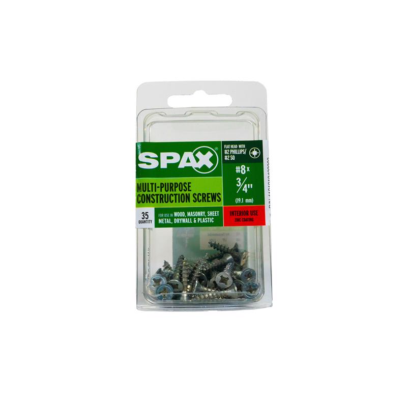 SPAX Multi-Material No. 8 Label X 3/4 in. L Unidrive Flat Head Serrated Construction Screws
