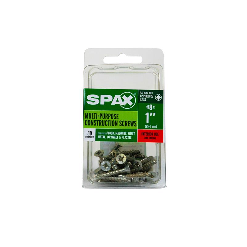 SPAX Multi-Material No. 8 Label X 1 in. L Unidrive Flat Head Serrated Construction Screws