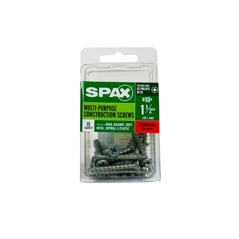 SPAX Multi-Material No. 10 Label X 1-1/2 in. L Unidrive Flat Head Serrated Construction Screws