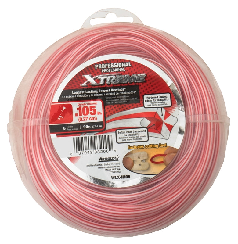 Arnold Xtreme Professional Series WLX-H105 Trimmer Line, 0.105 in Dia, 90 ft L, Monofilament
