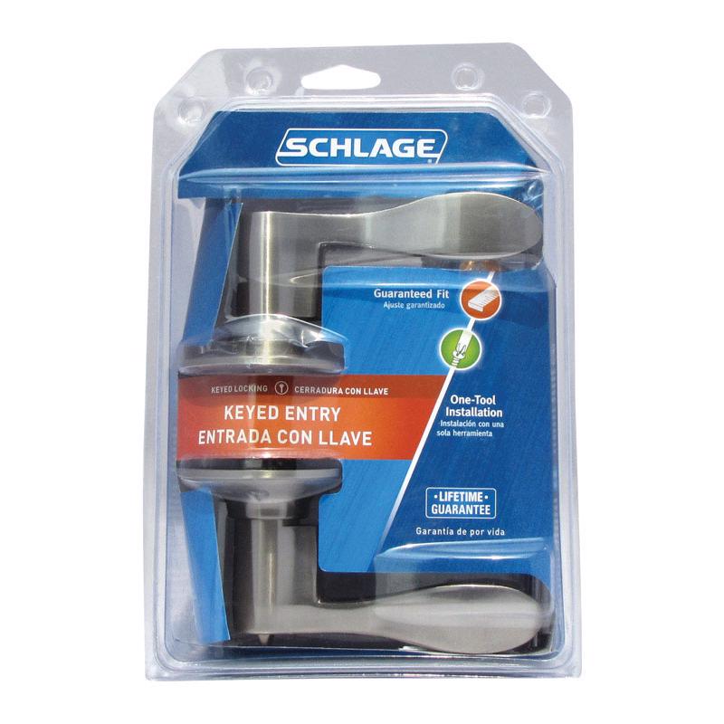 Schlage Accent Satin Nickel Entry Door Knob 1-3/4 in.