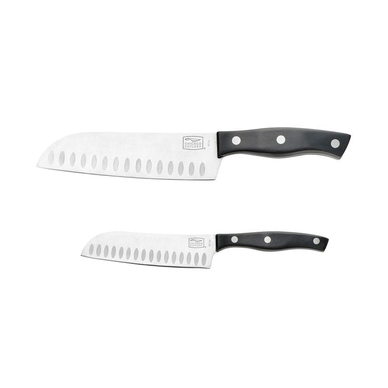 Chicago Cutlery Ellsworth Series 1137219 Santoku Knife Set, 2-Piece, Polymer/Stainless Steel, Pack of 2