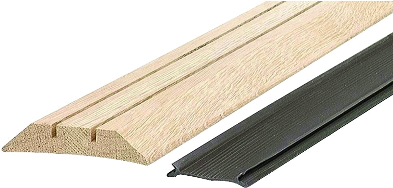 M-D 11783 Series Threshold with Seal, 1-1/8 in H, 36 in L, 3-1/2 in W, Hardwood, Unfinished