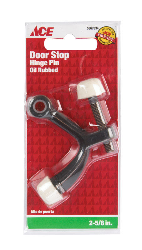 Ace 2-5/8 in. W Metal Oil Rubbed Bronze Bronze Hinge Pin Door Stop Mounts to door and wall 0 in., Pack of 5