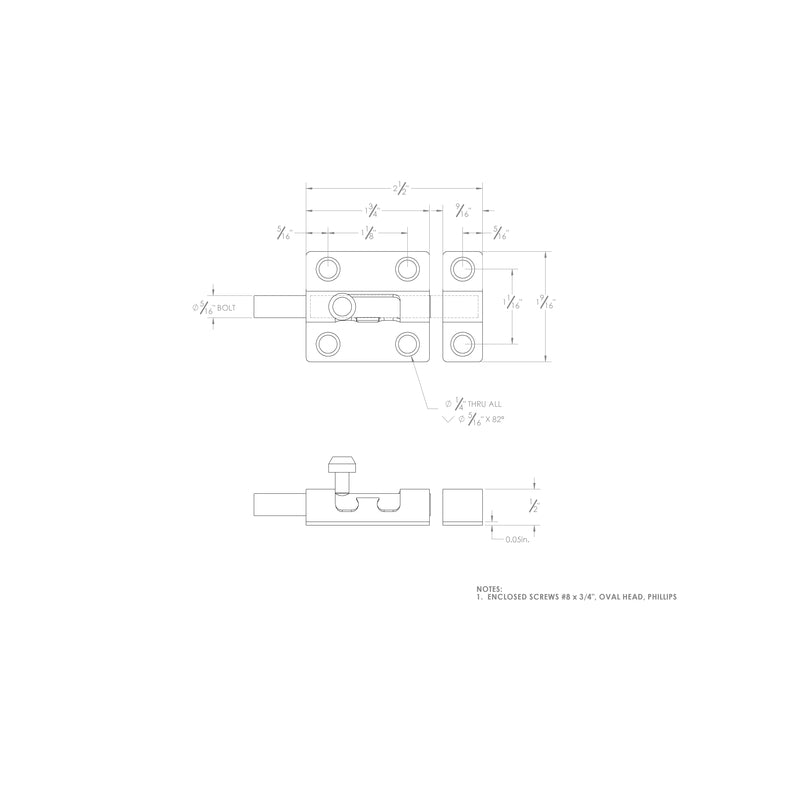 Ace 2.5 in. L Black Steel Barrel Bolt 1 pk