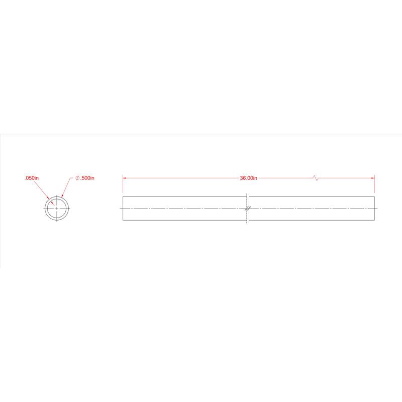 SteelWorks 0.5 in. D X 3 ft. L Round Aluminum Tube, Pack of 4