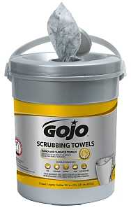 Gojo 6396-06 Scrubbing Towel, 12 in L, 10-1/2 in W, Clear/Light Yellow, Pack of 6