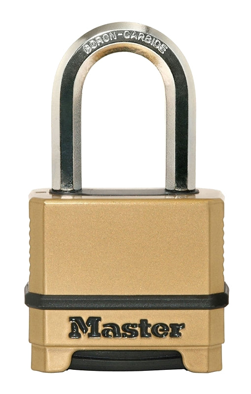 Master Lock Magnum Series M175XDLFCCSEN Padlock, 5/8 in Dia Shackle, Boron Carbide Shackle, Steel Body, 2 in W Body