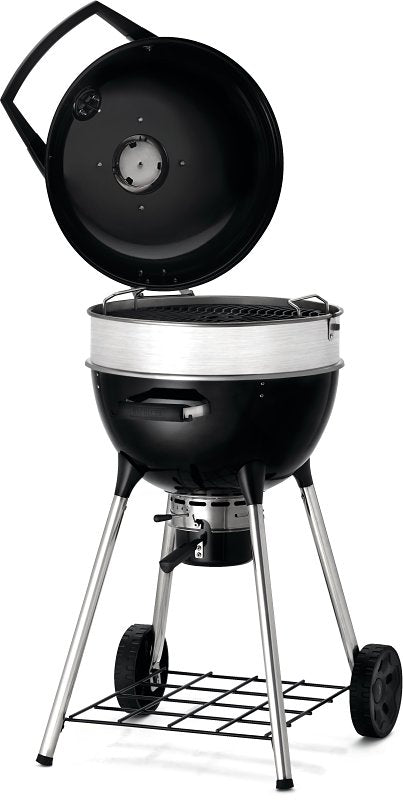 Napoleon Professional 18 PRO18K-LEG-3 Charcoal Kettle Grill, 235 sq-in Primary Cooking Surface, Black, Steel Body