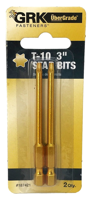 GRK Fasteners 87421 Drive Bit, T10 Drive, Star Drive, 3 in L