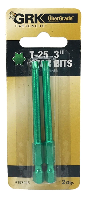 GRK Fasteners 87445 Drive Bit, T25 Drive, Star Drive, 3 in L