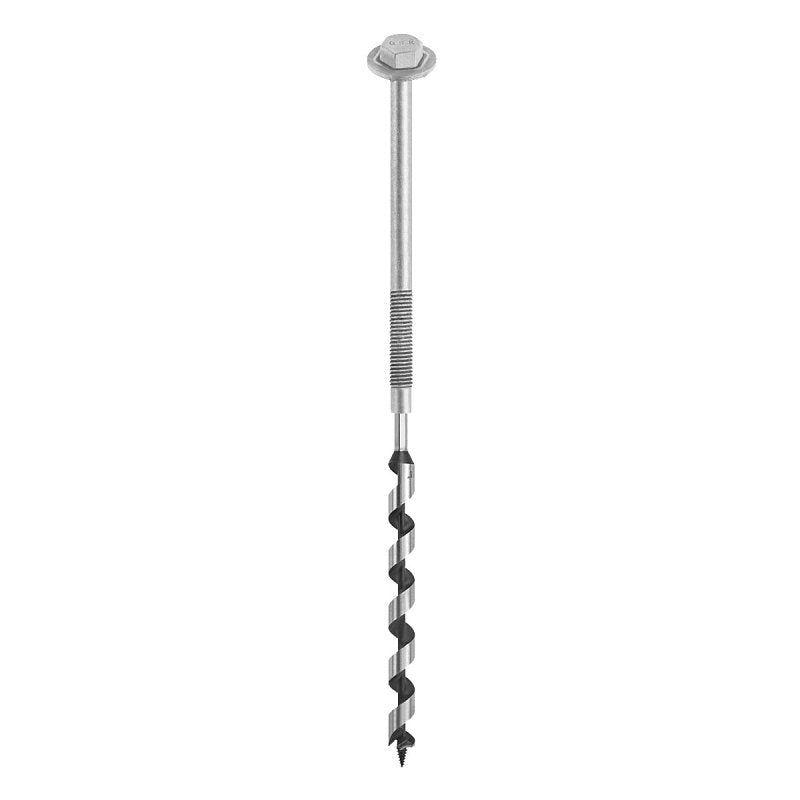 GRK Fasteners AugerBolt Series 81272 Through Bolt Fastener, Coarse Thread, 7 in OAL, Steel, Galvanized