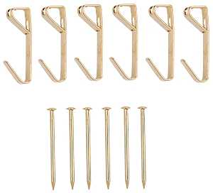 ProSource PH-122306-PS Picture Hanger, 30 lb, Steel, Polished Brass, Brass, Nail