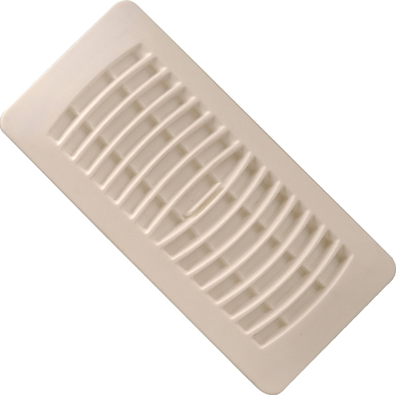 Imperial RG1478 Floor Register, 10 in W Duct Opening, 4 in H Duct Opening, Polystyrene, Almond