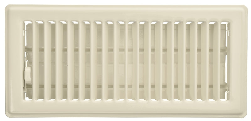 Imperial RG0244 Floor Register, 10 in L, 4 in W, Steel, Almond