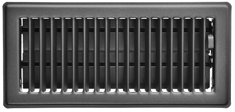 Imperial RG0241 Floor Register, 10 in W Duct Opening, 4 in H Duct Opening, Steel, Slate Gray, Powder-Coated