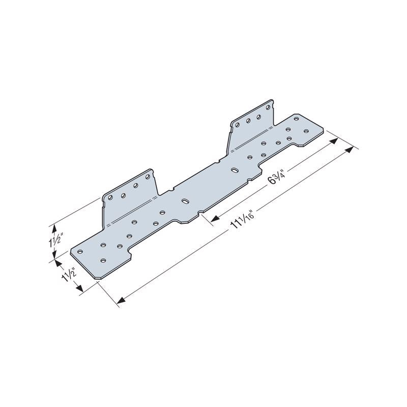 Simpson Strong-Tie ZMax 11 in. H X 1.55 in. W 18 Ga. Galvanized Steel Stringer Connector, Pack of 25