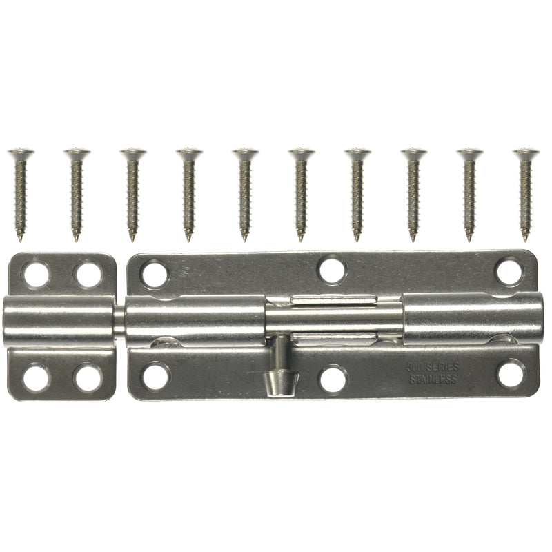Ace 6 in. L Polished Stainless Steel Heavy Duty Barrel Bolt 1 pk