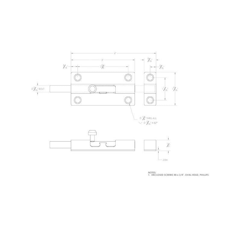 Ace 4 in. L Polished Stainless Steel Heavy Duty Barrel Bolt 1 pk