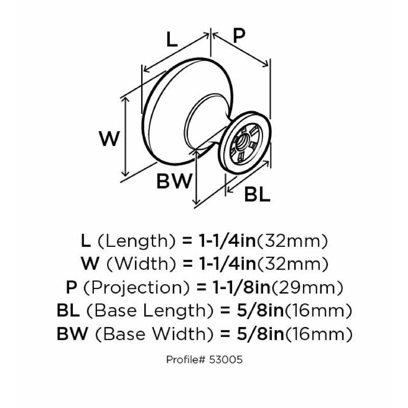 Amerock Allison Round Cabinet Knob 1-1/4 in. D 1-1/8 in. Polished Brass 1 pk
