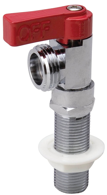 B & K 102-209 Replacement Washing Machine Valve, Brass, Red, Chrome-Plated, For: Washing Machine Outlet Boxes