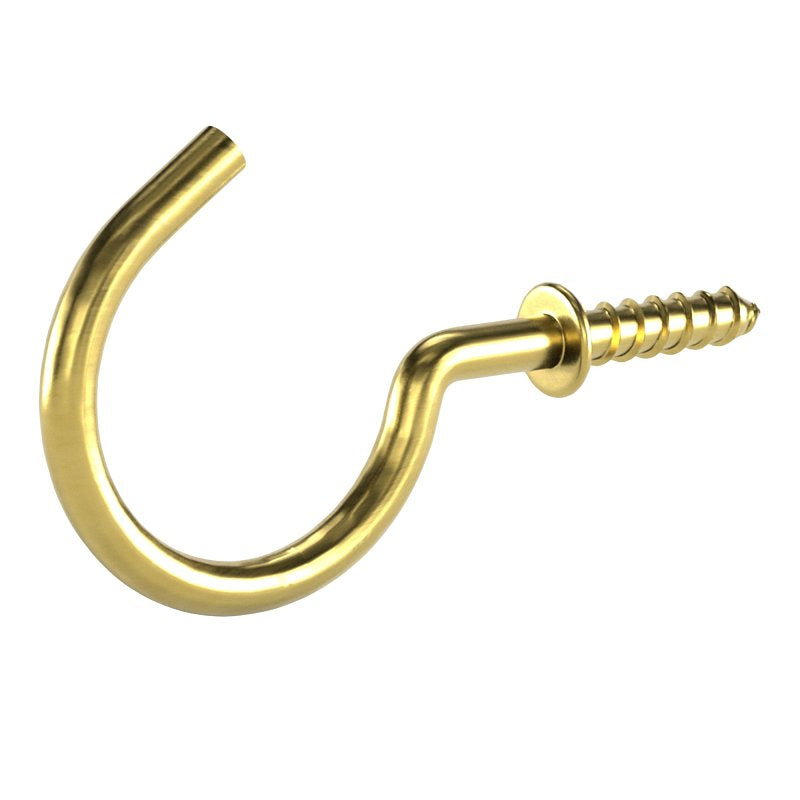 OOK 50356 Mug Hook, 1-1/4 in L, Brass, Pack of 12