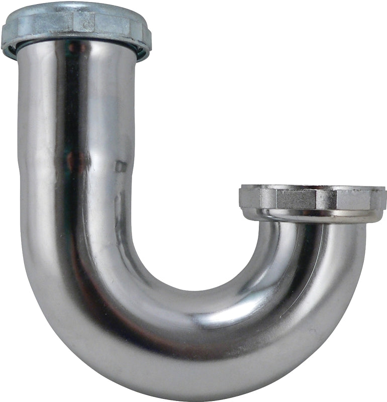 Plumb Pak PP7CP J-Bend without Cleanout, 1-1/2 in, Slip-Joint, Brass, Chrome-Plated