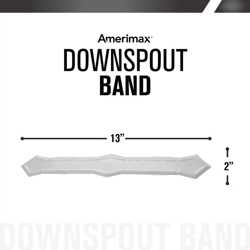 Amerimax 0.25 in. H X 2 in. W X 13.5 in. L White Aluminum K Downspout Strap, Pack of 50