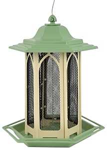 Perky-Pet GAZ01 Bird Feeder, Gazebo, 3.5 lb, Mixed Seed, Metal/Plastic, Pistachio Green, Hanging Mounting