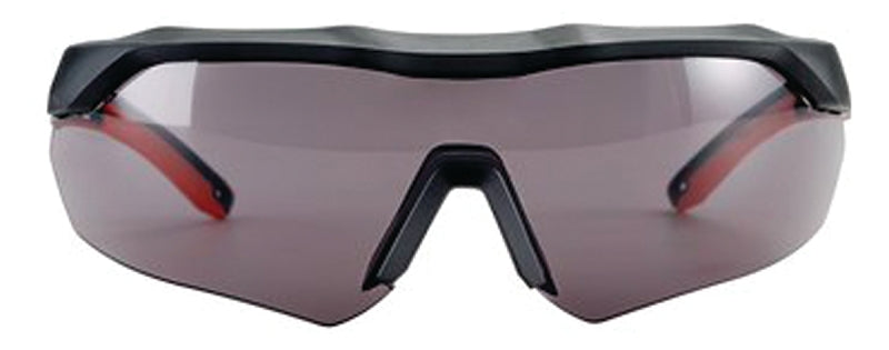 3M 47091-WZ4 Safety Glasses, Gray Lens, Black/Red Frame, Anti-Fog, Anti-Scratch Lens, Wraparound Frame