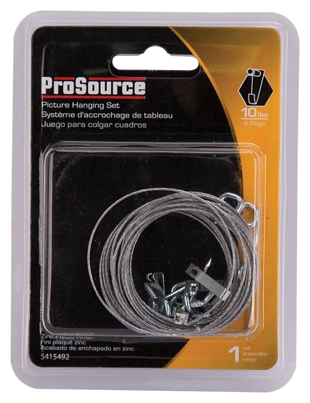 ProSource PH-121123-PS Picture Hanging Kit, 10 lb, Steel, Zinc, Zinc, Nail-In Mounting