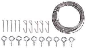 ProSource PH-121123-PS Picture Hanging Kit, 10 lb, Steel, Zinc, Zinc, Nail-In Mounting