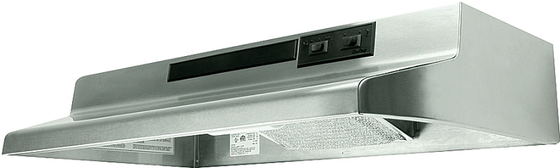 Air King AV1308 Range Hood, 180 cfm, 2 Fan, 30 in W, 12 in D, 6 in H, Steel