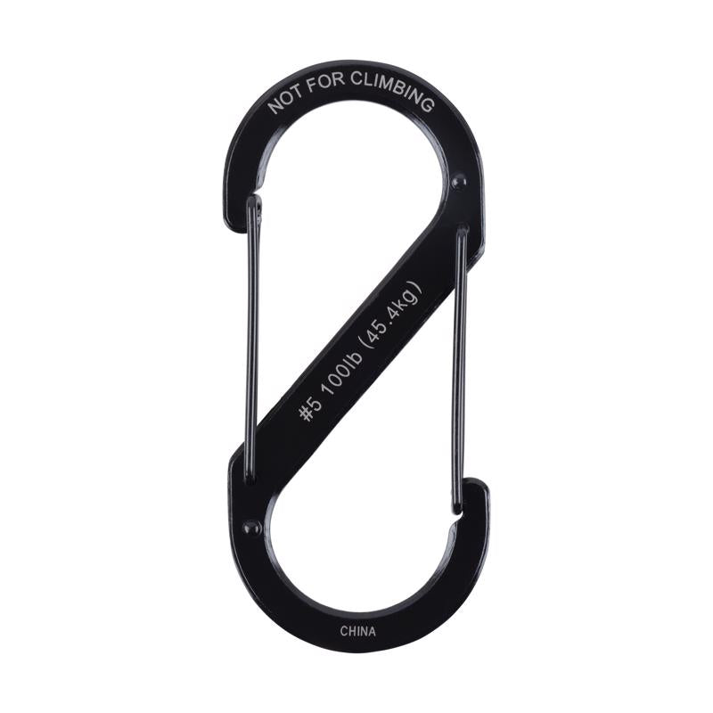 Nite Ize S-Biner 1.8 in. D Stainless Steel Black Carabiner Key Holder