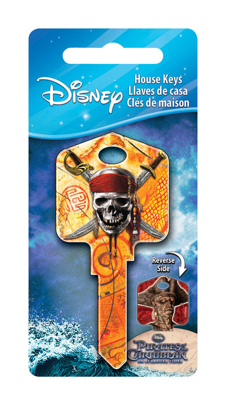 HILLMAN Disney Skull and Swords House Key Blank 66/97 Double For Kwikset and Titan Locks Orange, Pack of 5
