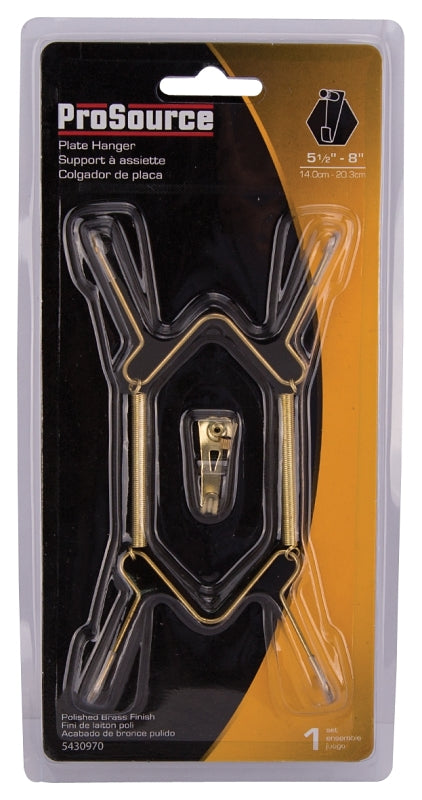 ProSource PH-122048-PS Plate Hanger, Brass, Polished Brass, 30 lb