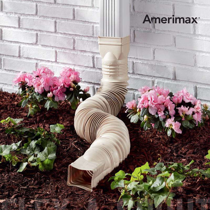 Amerimax Flex-A-Spout 4.5 in. H X 4.5 in. W X 55 in. L Tan Vinyl Downspout Extension