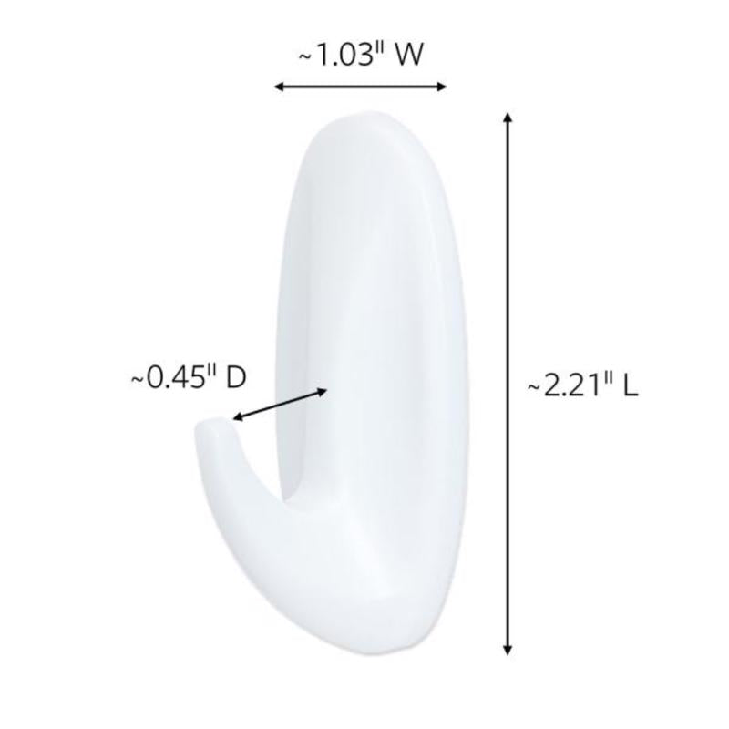 3M Command Small Plastic Designer Hooks 2.125 in. L 2 pk, Pack of 6