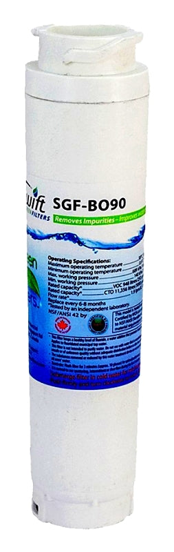 Swift Green Filters SGF-BO90 Refrigerator Water Filter, 2 in Dia, 8-1/4 in, 0.5 gpm, 0.5 um Filter