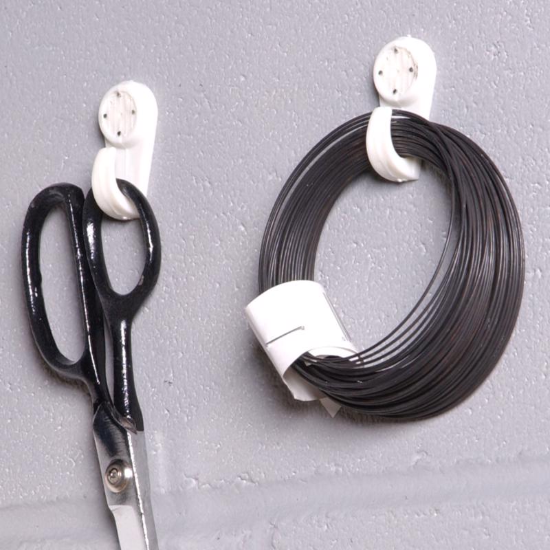 HILLMAN Plastic Coated White Hardwall Hanging Hooks 15 lb 5 pk, Pack of 10