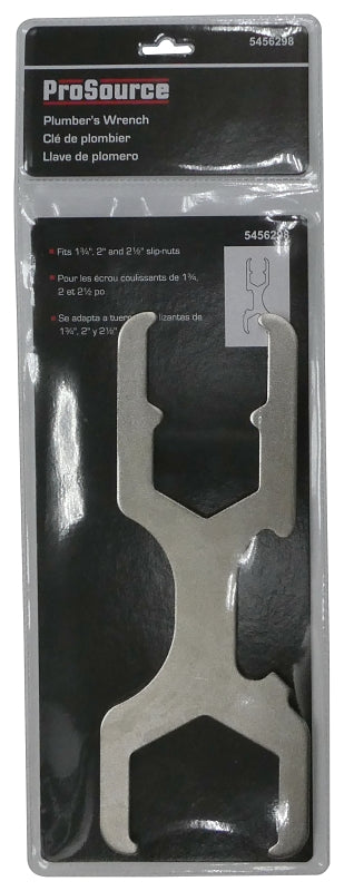 ProSource T162-3L Plumbing Wrench, 9 in L, Steel, Nickel-Plated