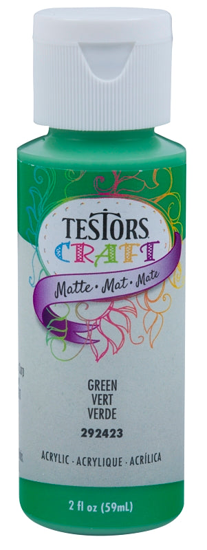 Testors 292423A Craft Paint, Matte, Green, 2 oz Bottle