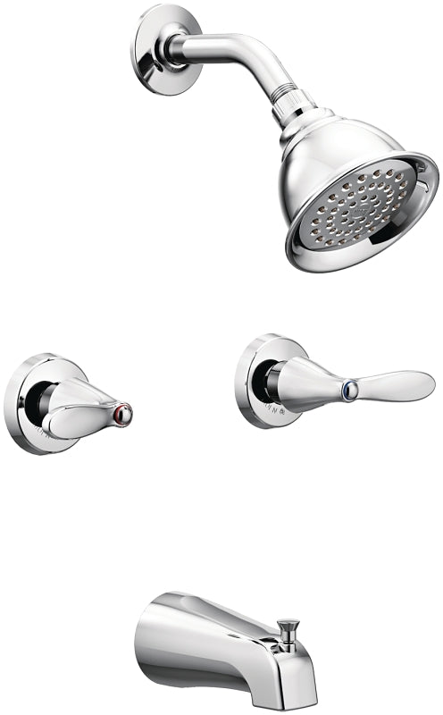 Moen Adler Series 82602 Tub and Shower Set, 1.75 gpm Showerhead, 1 Spray Settings, Diverter Tub Spout, 2-Handle