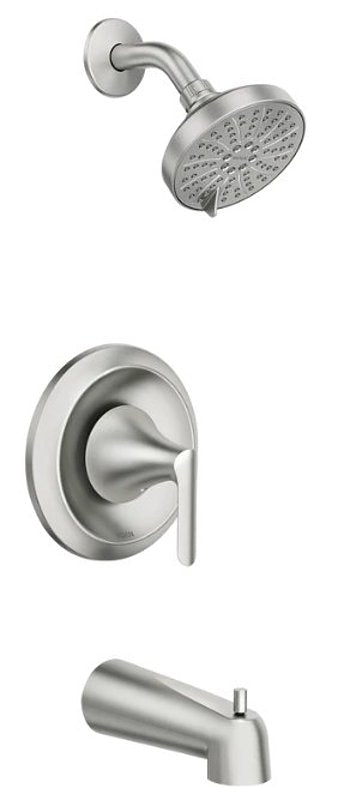 Moen Findlay 82518SRN Tub/Shower Faucet, Standard Showerhead, 1.75 gpm Showerhead, 6-Spray Setting, Diverter Tub Spout